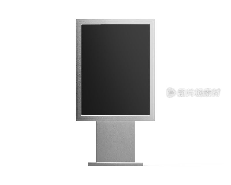 WiFi网络多点触控地板站立液晶广告显示数字标牌显示触控监视器。3 d渲染插图。